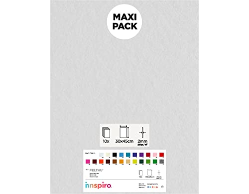 White Acrylic Felt Sheets 30 x 45 cm x 2 mm. 220 g/m2 10u - Image 2