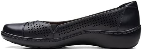 Clarks Women's Cora Iris Ballet Flat, Black Leather, 9 | Image 4