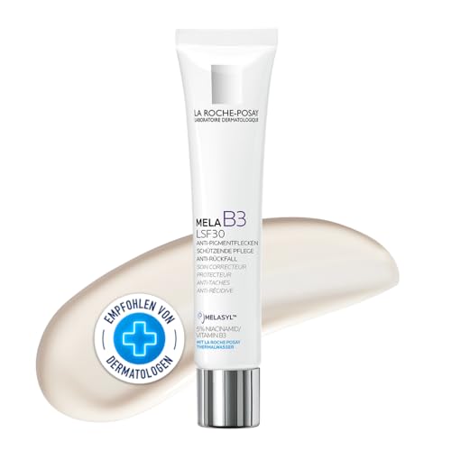 La Roche Posay Tagescreme gegen Pigmentflecken mit LSF 30 Für jede Haut Mit patentiertem Melasyl und Niacinamid (Vitamin B3) Bekämpft und beugt vor Mela B3 Creme 30 ml
