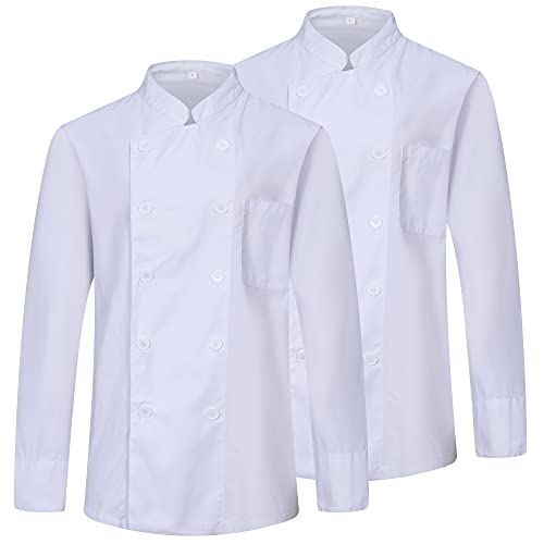 MISEMIYA - Pack 2 Unidades - Chaqueta Cocinero Hombre - Chaqueta de Chef Hombre - Uniforme Hosteleria - - Ref.842-4XL, Chaquetas Cocinero 842 - Blanco