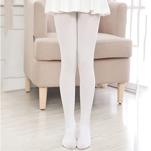 Solid Color Pantyhose for Toddler Kids Girls Stretchy Tights Ballet Dance Pantyhose Nylon Stockings (WH1, 6-8 Years)2