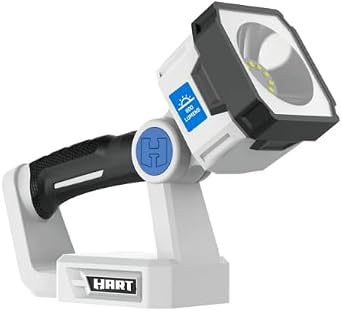HART Rechargeable LED Area Spotlight, Pivoting Light Head, Magnetic Base, Carry Handle, 600 Lumens