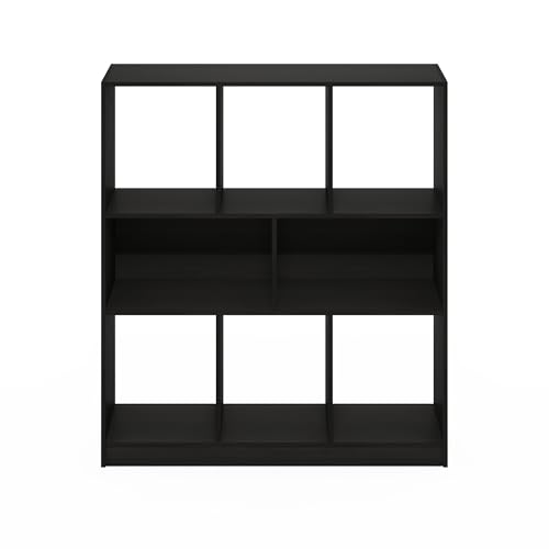 Image of Furinno DALY Book Shelf, 8-Cube Bookshelf, Horizontal Cube Storage Organizer Bookcase, 10.9 x 35.4 x 39.4, for Living Room, Bedroom, Home Office, Espresso