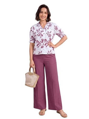 Image of TOPLOT Printing Cotton Crop-Tops Set for Woman || Co ord Set for Women Stylish (5248)