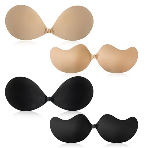 SAIIURV 4 Paires Soutien Gorge Adhesif Soutien Gorge Dos Nu, Bretelles Soutien-Gorges Respirant sans, (FR/ES, Alpha/Lettres, Taille Unique, Taille Normale,...