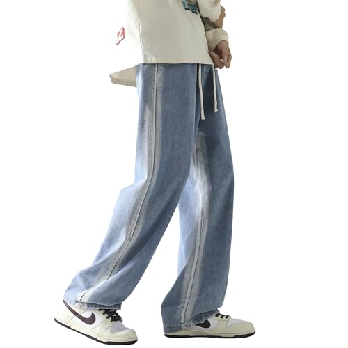 PRIJOUHE Mens Baggy Jeans Relaxed Fit Elastic Waist Distressed Cargo Denim Pants Trousers3