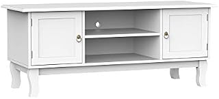 HOMCOM 120CM TV Stand Cabinet for TVs up to 50", Storage Unit Console Media Table, Living Room Entertainment Center, Ivory White