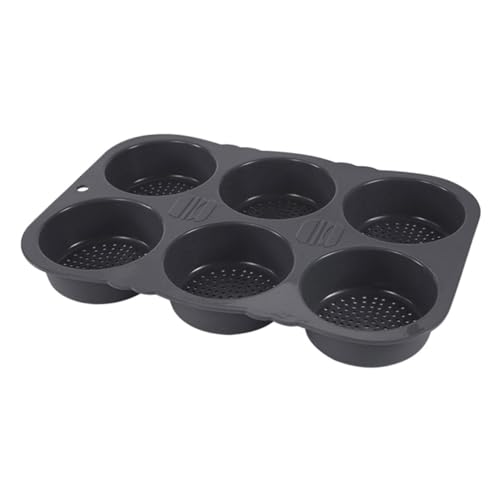 OUNONA Silicone Burger Mold Reusable Hamburger Buns Maker 6-Cavity Mini Loaf Pans for Baking