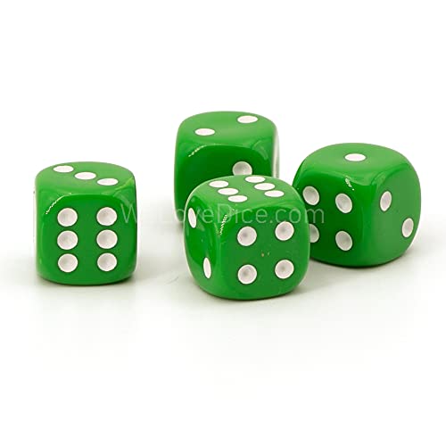 XL Dice (20mm) in light green/white spots - Made in Germany - WeLoveBeads - 5 Pcs
