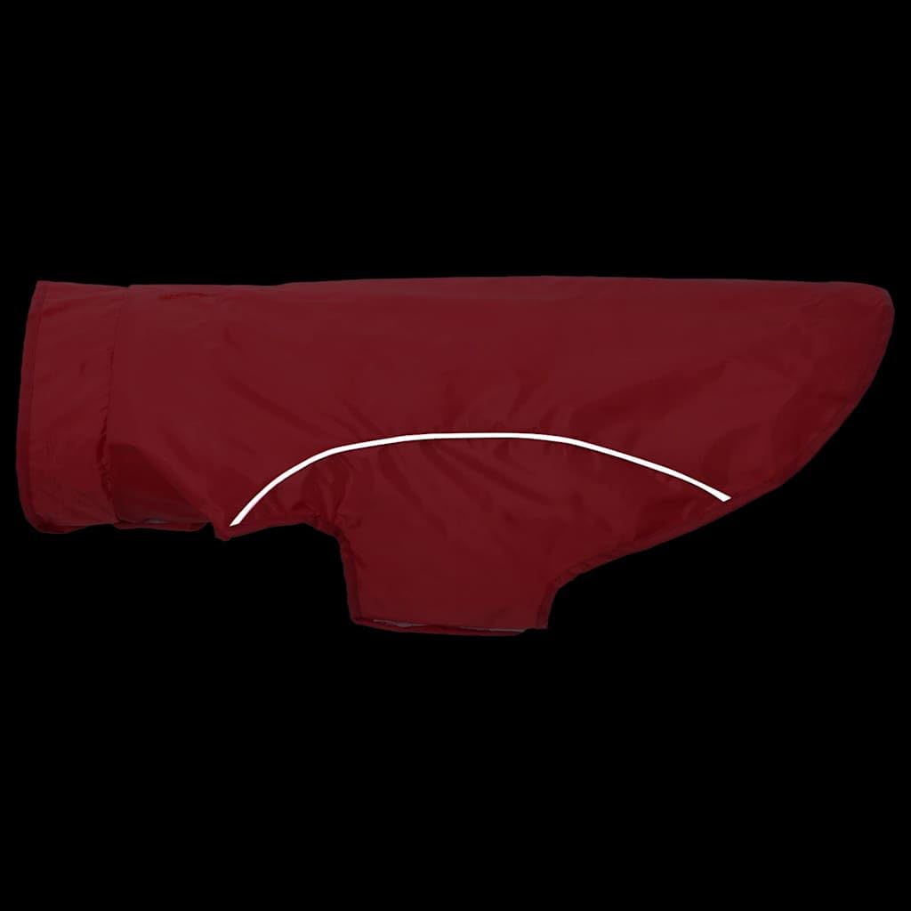 Impermeabile per cani con strisce riflettenti, in poliestere, rosso, L, impermeabile, antivento, con chiusura in , per autunno, inverno, outdoor, passeggiate, protezione da pioggia e freddo