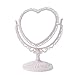 RUITASA Simple and Lovely Heart Shaped Cosmetic Mirror ,Heart Shape Mirror Table Top Dressing Mirror Enlarged, Double Sided Rotatable Dressing Mirror Bathroom Bedroom Dressing Beauty Mirror