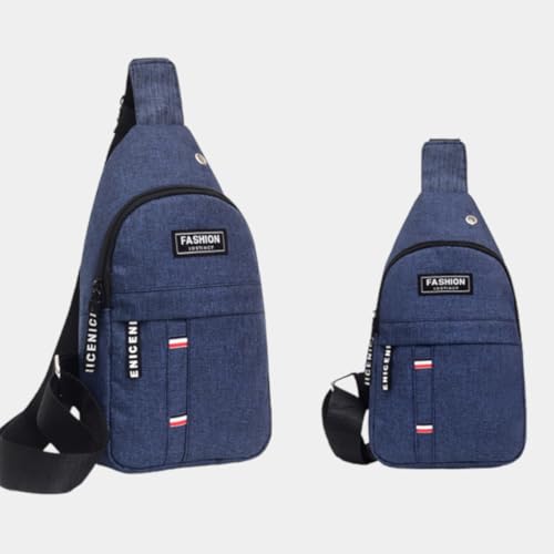 Mini Mochila Bolsa Pochete Masculina de Ombro Transversal, Saída para Fone de Ouvido, Alça Ajustável