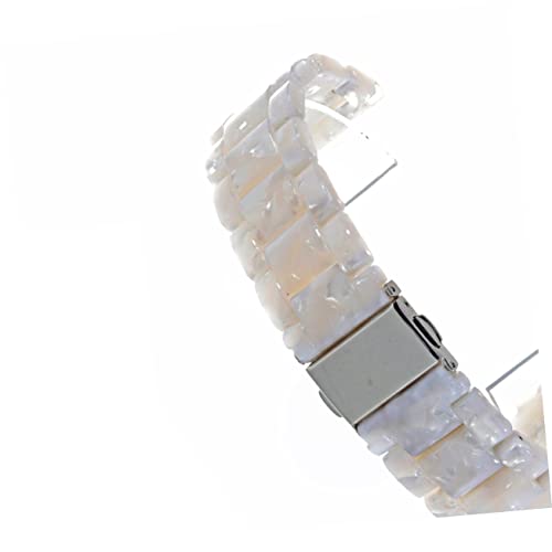 Wide Funny Resin Watchband for Creative Quick Release Band Design White Floral Pattern Accessory for Your4