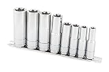Titan 68302 8-Piece 3/8-Inch and 1/2-Inch Drive External Star Deep Socket Set