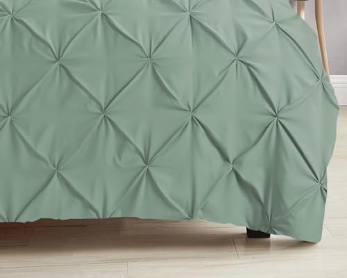 Housse de couette super king size vert sauge microfibre douce