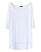 Shawhuaa Womens Loose Short Sleeve High-Low Hem T-shirt Tee White