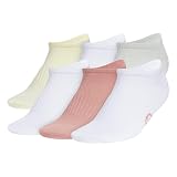 adidas Women's Superlite No Show Socks (6 Pairs) Lightweight & Breathable, Classic/Powder Yellow/Wonder...