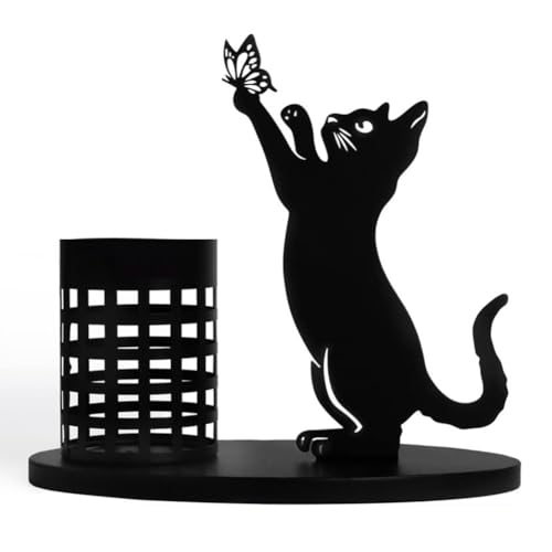 Flaroey Portalápices de para Organizador de Escritorio, Portalápices para Dormitorio/Oficina, Decoración del Hogar con Corte de Metal para Centro de Mesa A