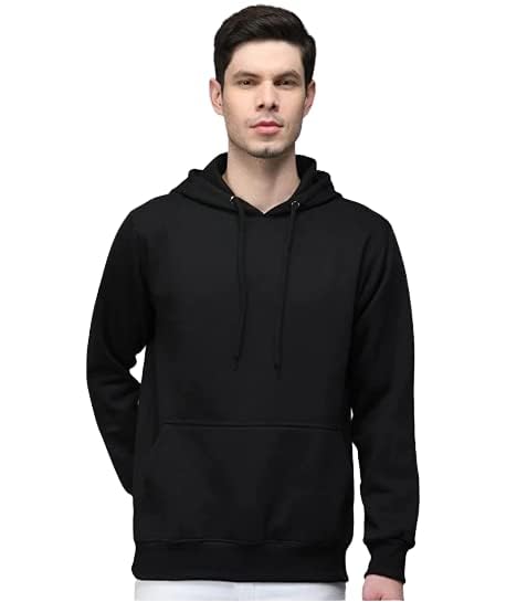 Men's Cotton Blend Hoodie Sweatshirt with Hooded Neck and Long Sleeves | Comfortable Solid Pullover Hoodie for Casual Wear-image-49