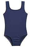 City Threads Girls' One Piece Swimming Suit with Sun Protection SPF for Beach Pool or Play Swim Suit Rash Guard Bottoms Briefs, Navy, 6