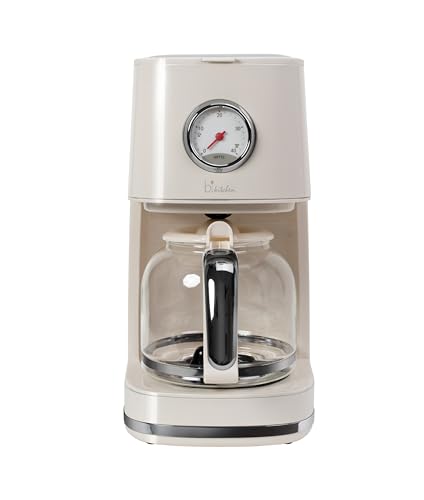 Kaffeemaschine Retro Style Nostalgia 150, Cremeweiß, 900 Watt, 1,5 Liter, 4-12 Tassen, Ziffernblatt für Warmhaltezeit, Abnehmbarer Filterbehälter, Warmhaltefunktion, Automatische Abschaltung