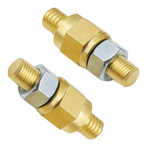 BELOMI 2 Pack Car Side Post Battery Terminal Brass Stud, Automobile Charging Solid Brass Extender Long Stud, 3/8"-16 GM Universal Car Thread Side Standard Battery Side Post Bolt Cover