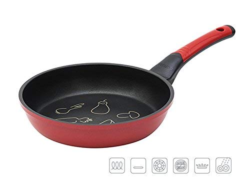 Oursson PF2420D/RD, Sartén de Aluminio fundido con recubrimiento Diamante, 24 cm de diámetro, 4 capas Antiadherente, 5,2 cm de altura, Para todo tipo de cocina, Color rojo.