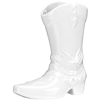 Croblissful Cowgirl Boot Vase for Book Shelf Ceramic Cowboy Decoration Arrangements Nice Western Country Accent Vase Unique Boot Planter for Modern Aesthetic Room Wedding Decor