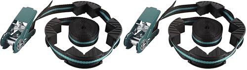 wolfcraft 3441000 Sangle à Cliquet - Longueur 4 m - Puissance de serrage max. 180 kg (Lot de 2)