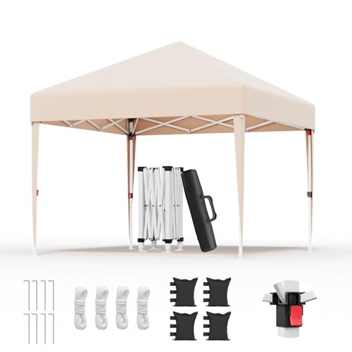 🏠【Spazio spazioso e confortevole per 8-10 persone】: Il gazebo 3x3 pieghevole impermeabile di grandi dimensioni 3m×3m×2,58m può facilmente ospitare 8-10 persone. Che si tratti di una cena in famiglia, di una festa con amici o di un evento di squadra, offre ampio spazio per le attività, permettendo a ciascun membro di stiracchiarsi comodamente e dire addio a folle e crampi.