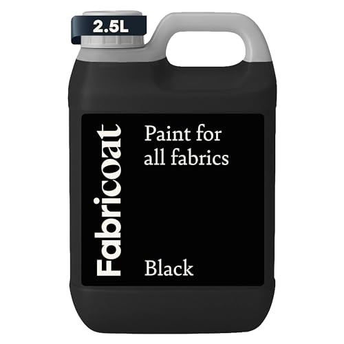 Fabricoat - Fabric Paint for Furniture - 85 oz / 2.5L Black - Restore or Change the Color of Couches, Chairs, Upholstery, Soft Furnishings, Car Interiors, Clothing, & Footwear