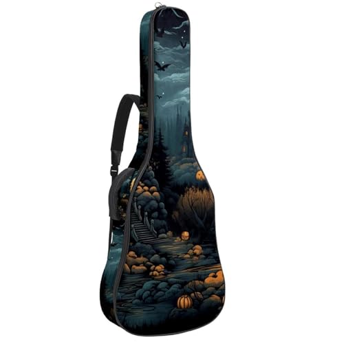 Étui de guitare acoustique rembourré en Oxford robuste motif château d'Halloween 104 cm