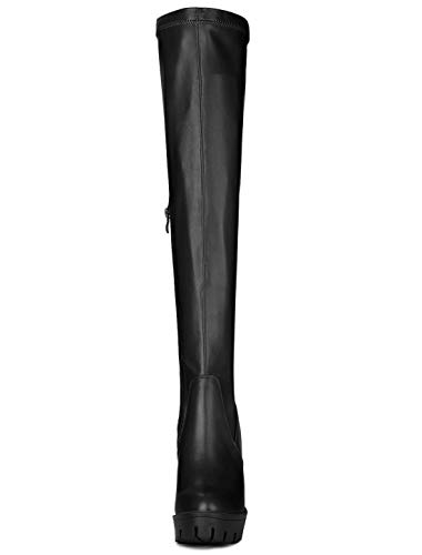 Allegra K Women's Platform Heels Chunky Heel Black Over Knee High Boots 9 M Us #TOP2