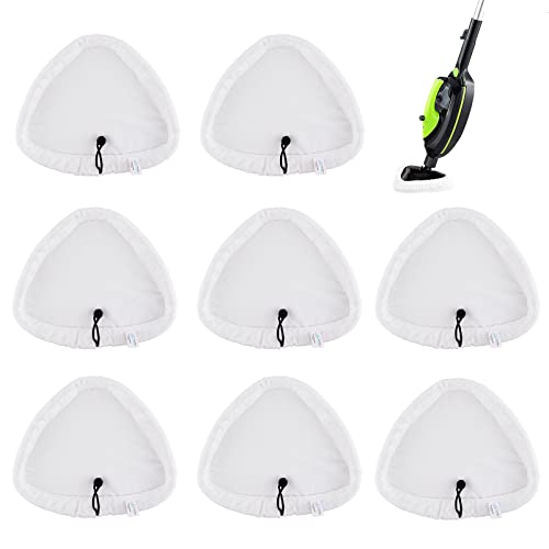 Sgizoku 8PCS Universal Triangular Steam Mop Pads Compatible with H2O Steam Cleaners:for H20 HD/X5 Microfiber Cloths Covers Replacement for Neo/Vax/Viledas/Russell Cleaning Mop Pad Washable