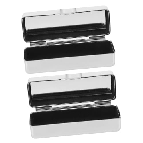 MUSISALY ポータブル口紅ケース メイクアップオーガナイザー 耐久性のある収納ボックス ヴィンテージデザイン コスメ収納用 小物整理 2個セット