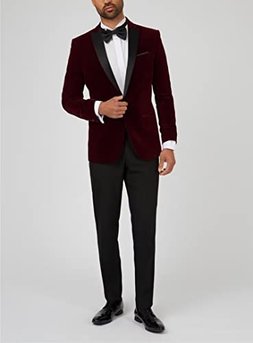 Slim Fit Velvet Suits for Men 2 Piece Dinner Prom Wedding Party Tuxedo Velvet Blazer Men Polyester Pants with Tie3