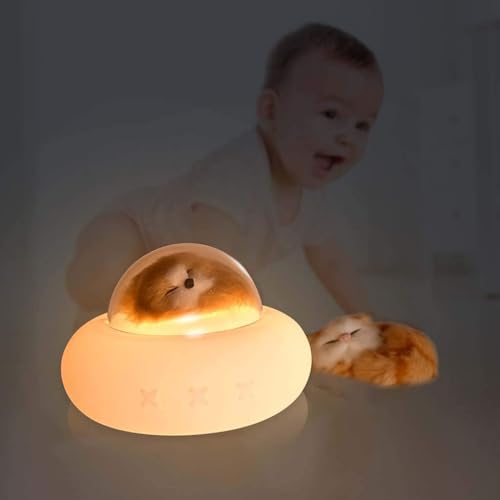 Image of Baby Kids Silicone Night Lamp Light | Cute Night Light Kids Pet Spaceship Bedside Lamp LED Colour Changing Light | Bedroom Table Desk Office Lamp (Dog Design, Pack of 1)