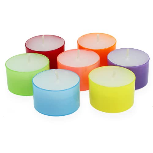 EDZARD Colorlights Summer, 40 White tealights in Colored Plastic Cups, Diameter 38 mm, Height 24 mm, Burn time 4 Hours - Image 3
