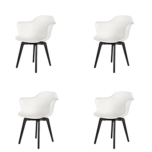La Mejor Recopilación de Silla Eames Con Brazos que puedes comprar esta semana. 48 Toppy Set 4 Sillas Estilo Eames con Brazos Penguin, (Pata Negra, Blanco)