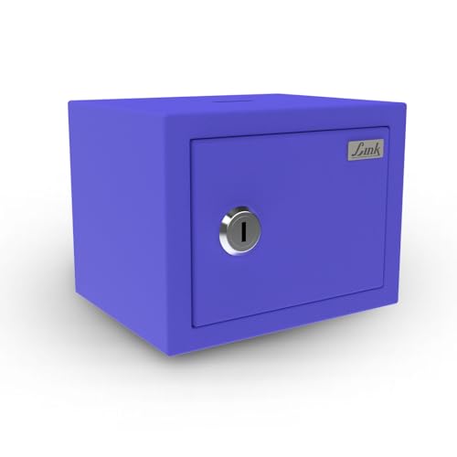 Image of Link Smart 2 Litres Gullak Safe Locker for Home & Office| 3-Year Warranty| Mechanical Key, CRCA Material, Laser Cut Design| Vibrant Saaving Bank| Weight : 0.9 Kg| Ocean Blue