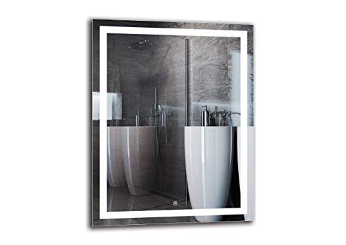 Espejo LED Deluxe - Dimensiones del Espejo 70x90 cm - Interruptor tactil - Espejo de baño con iluminación LED - Espejo de Pared - Espejo con iluminación - ARTTOR M1ZD-47-70x90 - Blanco frío 6500K