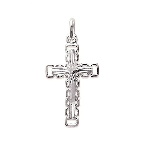 Pendentif croix en argent massif 925 poinçonné, bijou de haute qualité 16x26mm