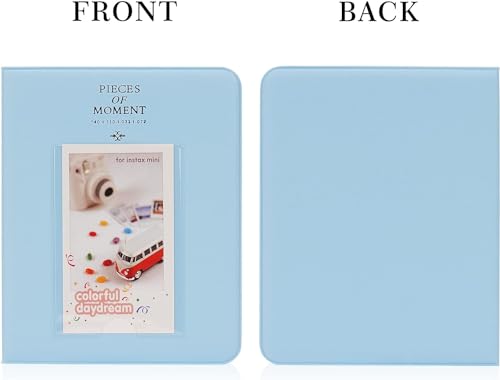 Image of ZENKO 64-Pocket Album + 5 Magnetic Frames fits Fujifilm Instax Mini (12, 11, 9, 8, 40, Evo, Liplay), Mini Link Printer, Polaroid Snap Touch, PIC-300, Z2300 Mint Instant Cameras (Blue)
