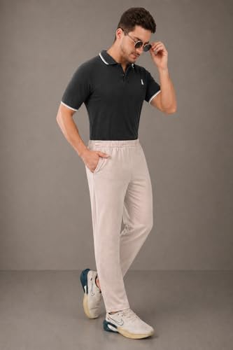 Image of SaintX Men's 4-Way Stretchable Athleisure Pants | Sweat Wicking Fabric | Slim Fit | Active - Sports Wear | Travel, Lounge & Casual Wear | Stylish Back Zipper Pocket | Available in Plus Size (ST06)