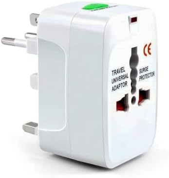 HUMBLE Universal Travel Adapter Plug - International Multipurpose All-in-One Solution for US, AUS, UK, EU, Europe, North/South America & 150+ Countries (Rectangle) (White)