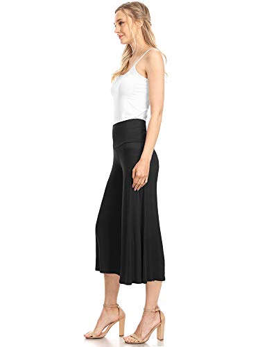 Made By Johnny Women's High Elastic Waistband Wide Leg Palazzo Culotte Gaucho Capri Pants (S~5XL)4