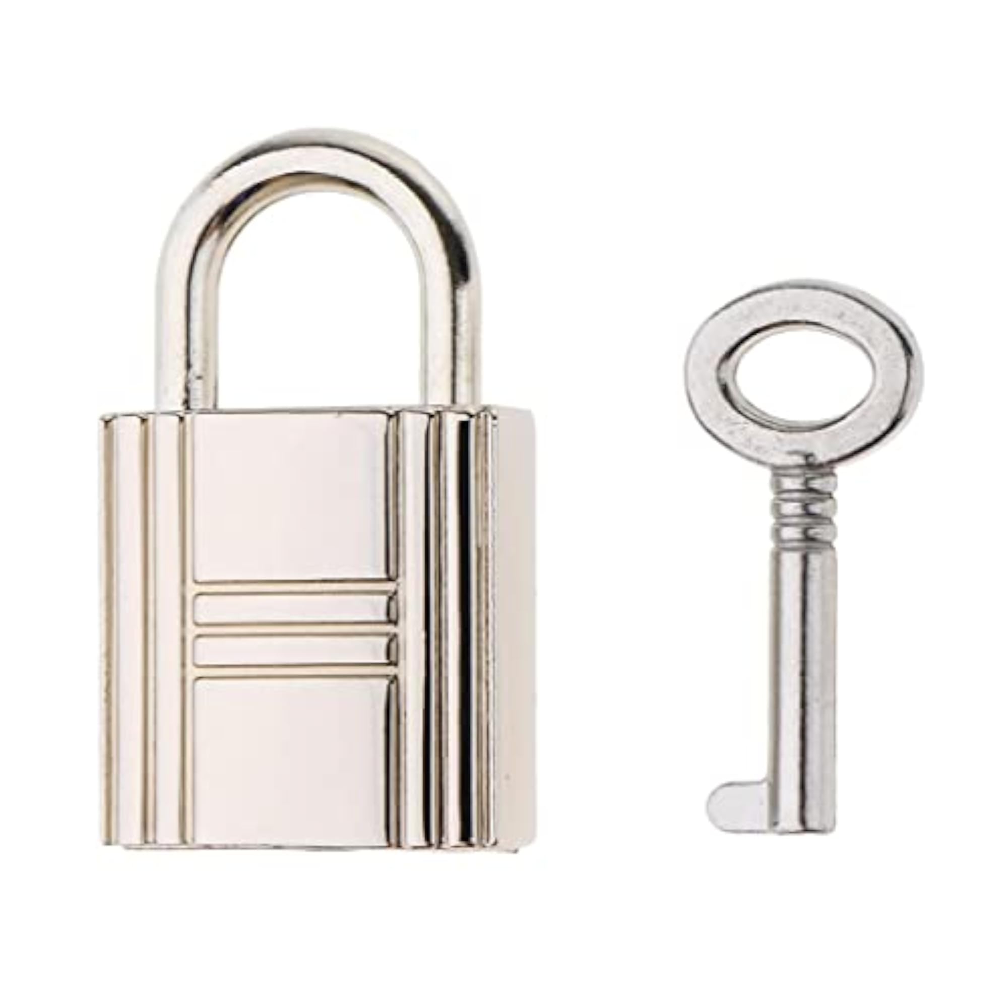 Cute Security Travel Lock Alloy Padlock with Key, Silver