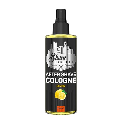 The Shave Factory 250ml. Lemon After Shave Cologne - A Fragrant Essence For Flawless Care After Shaving for a Long-lasting Sensation of Freshness and Comfort