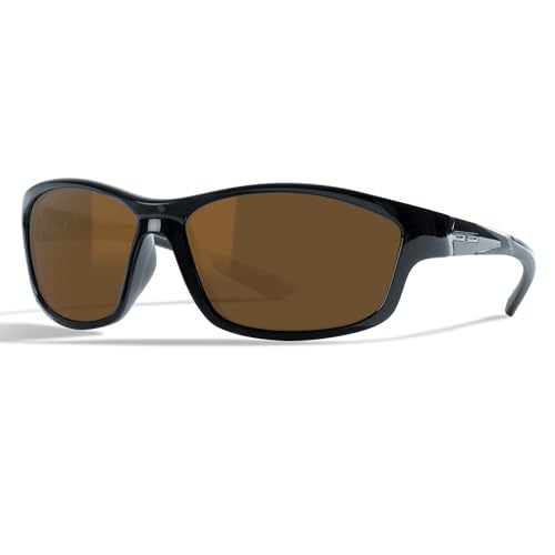 Image of BNUS Polarized Corning Glass Lens Sunglasses for Men Fishing & Driving | Durable scratch-resistant lenses, matte no-paint frame, wrap-around, great for running, cycling & all-day wear