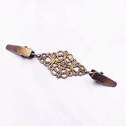 Clip cardigan et broche pour col de chemise en perles et strass, taille unique